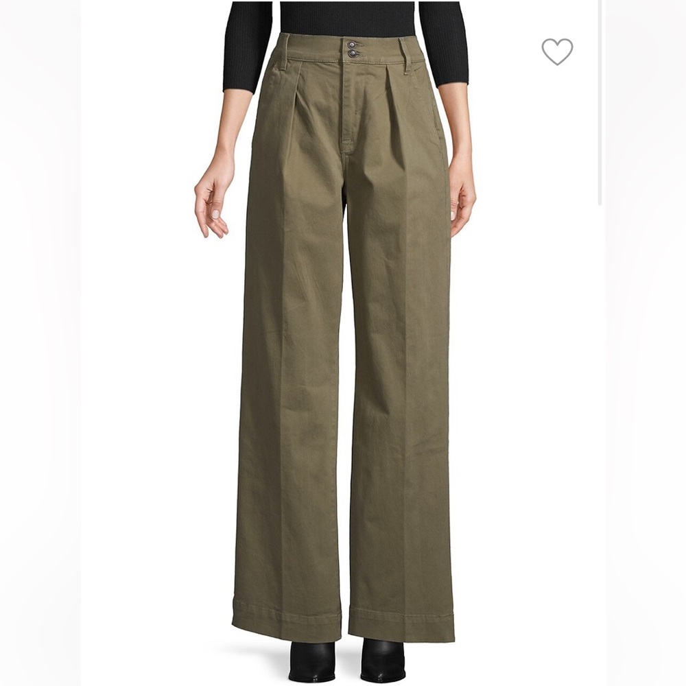 Frame Denim Pants Wide Leg Army Green Cargo 28 / 6